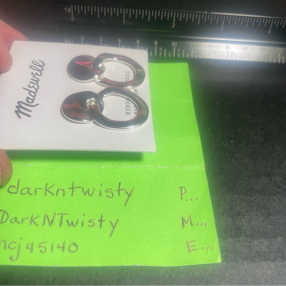 BNWT Hypoallergenic Madewell Silver tone door rhinestone earrings - Picture 3 of 7